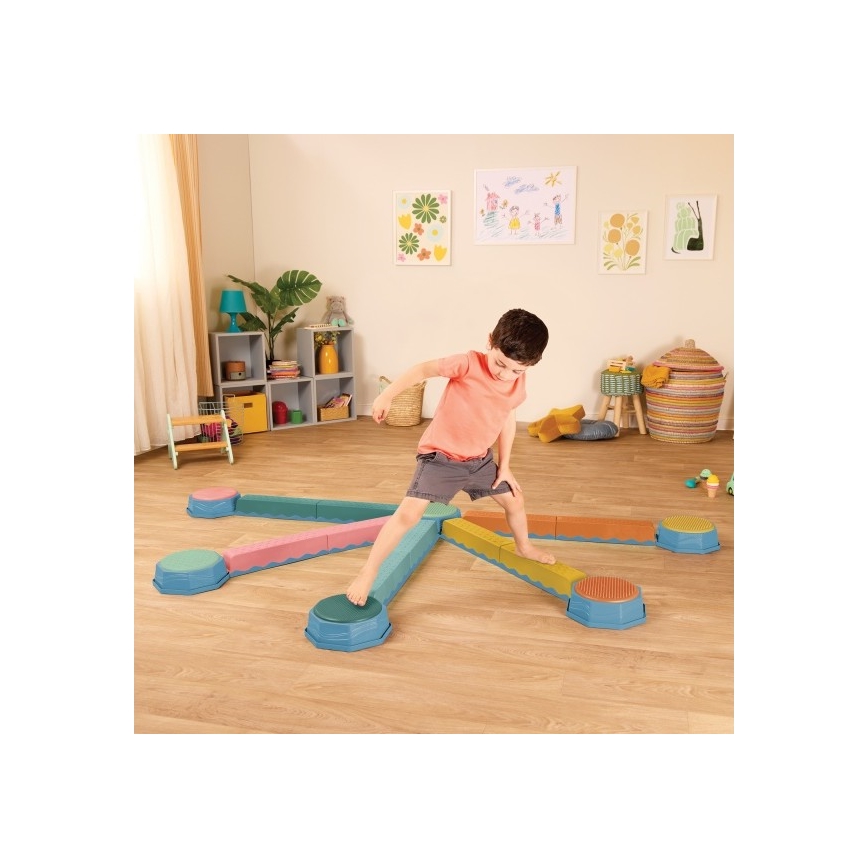 B-Toys - Laste mängukivid tasakaalu arendamiseks BALANCE & HOP 6 tk