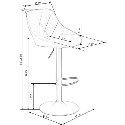 Baaritool 106x47 cm must/pruun