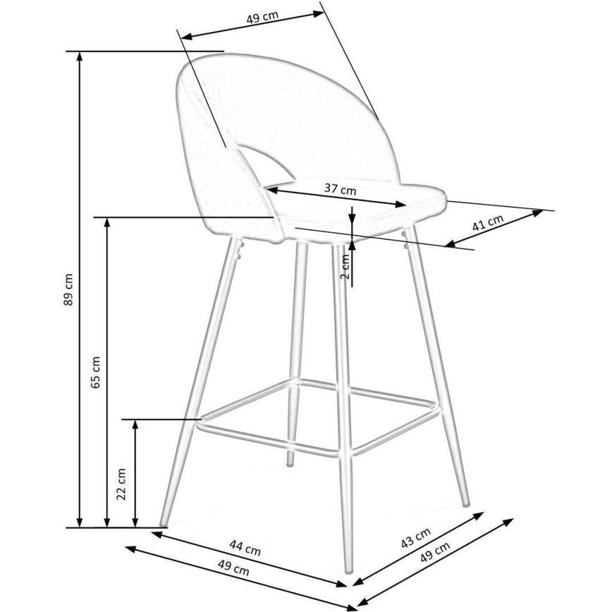 Baaritool 89x49 cm hall/must