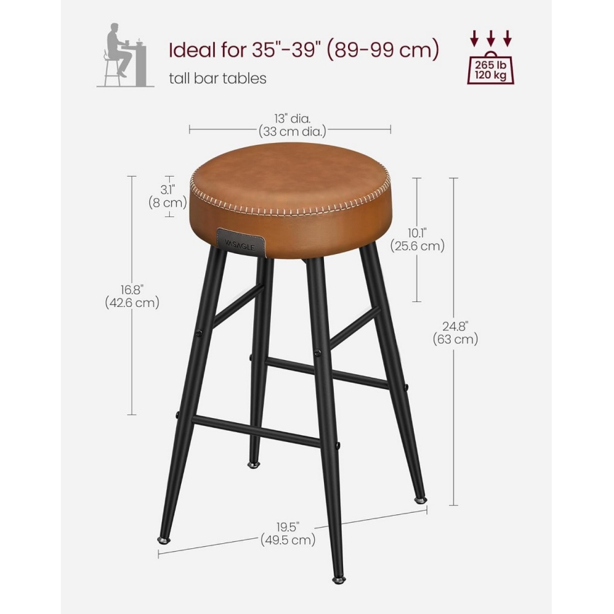 Baaritool LIOR, 2 tk, pruun/must
