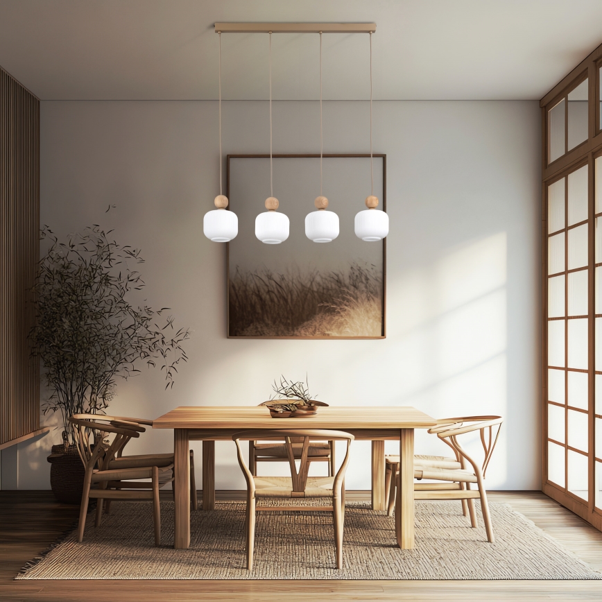 BALLO ripplamp kaabliga 4xE14/10W/230V beež