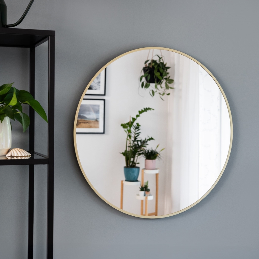 Baltica Design - BRIGHT LED-vannitoa seinapeegel taustvalgustusega, 15W/230V, 4500K, Ø 70 cm, IP65, kuldne