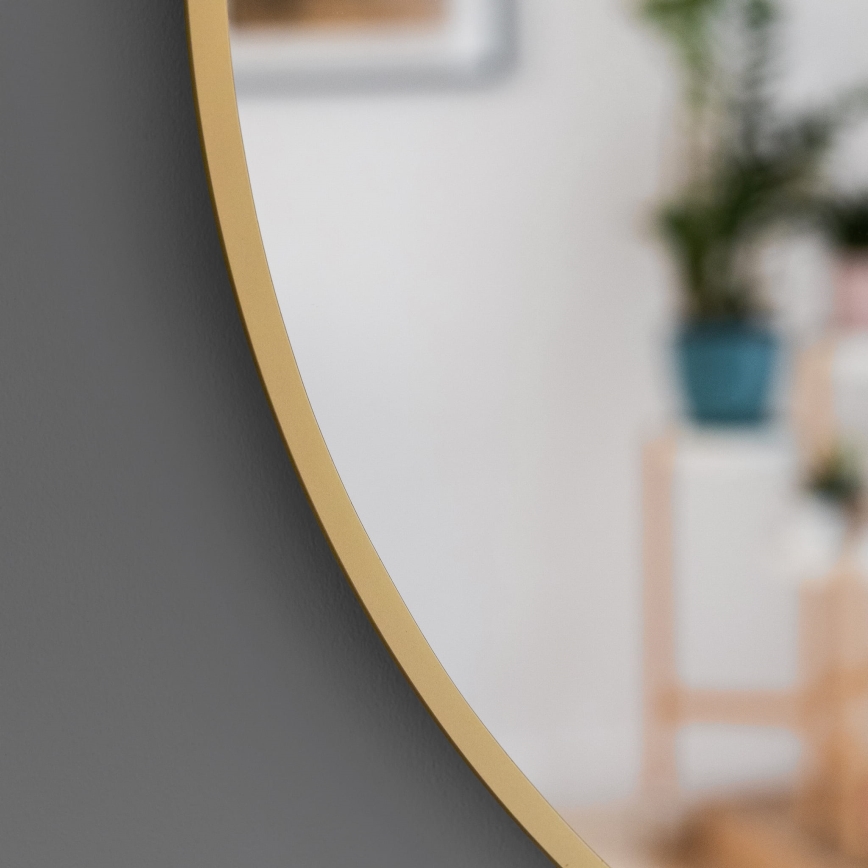 Baltica Design - seinale kinnitatav LED-vannitoa peegel taustvalgusega BRIGHT LED/15W/230V 3000K, läbimõõt 80 cm, IP65, kuldne