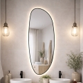 Baltica Design - LED vannitoa seinale kinnitatav peegel tagantvalgustusega STONE FLUID LED/15W/230V 4500K 155x50 cm IP65 must