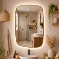 Baltica Design - LED-vannitoa seinale kinnitatav peegel taustvalgustusega STONE CALM LED/15W/230V 4500K 90x60 cm IP65 kuldne