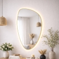 Baltica Design - LED-vannitoa seinale kinnitatav peegel valgustusega STONE FLUID LED/15W/230V 4500K 92x55 cm IP65 kuldne