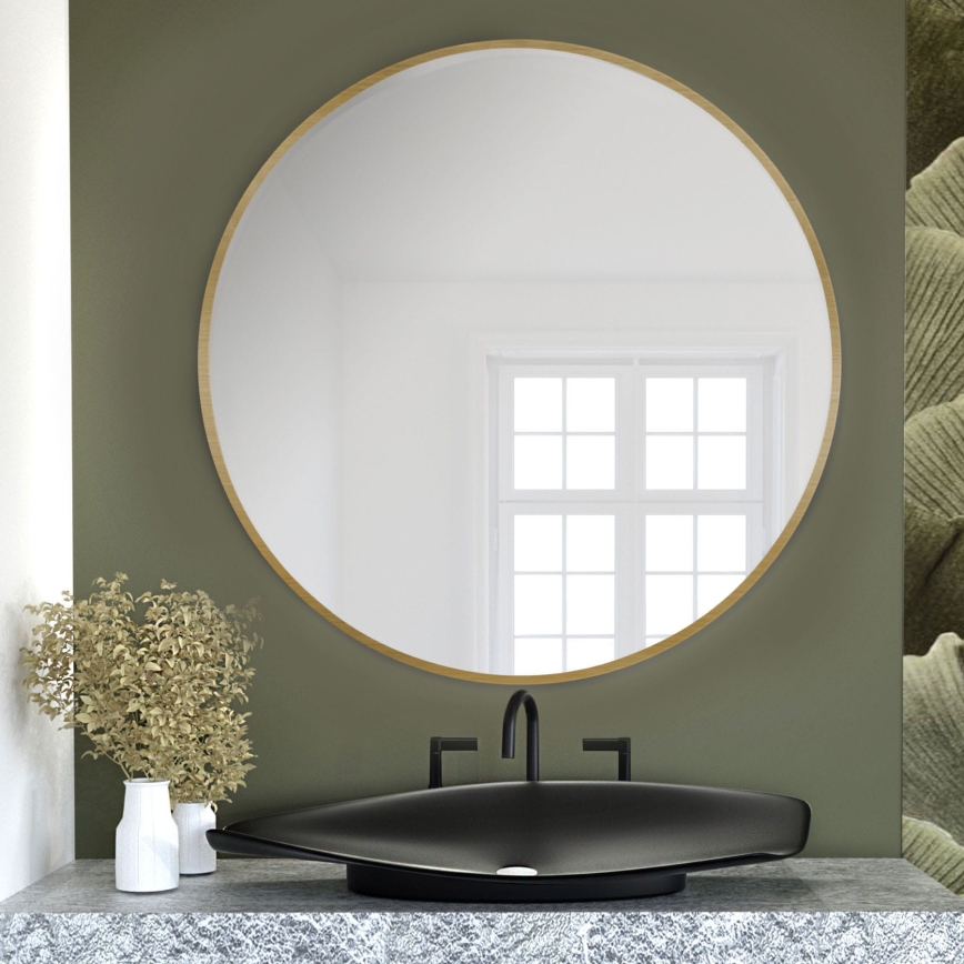 Baltica Design - seinale kinnitatav peegel TINY BORDER, läbimõõt 60 cm, kuldne