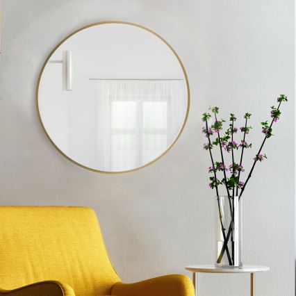 Baltica Design - seinale kinnitatav peegel TINY BORDER, läbimõõt 60 cm, kuldne