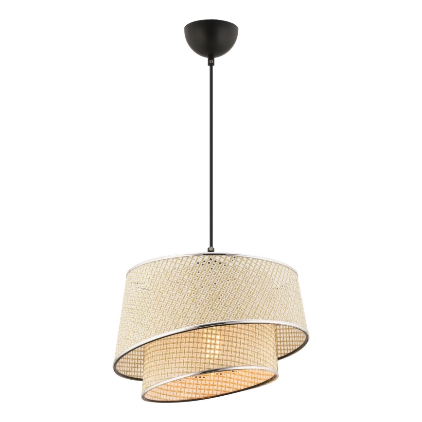 BARETTE 1xE27/60W/230V kreem/läikiv kromiga ripplamp