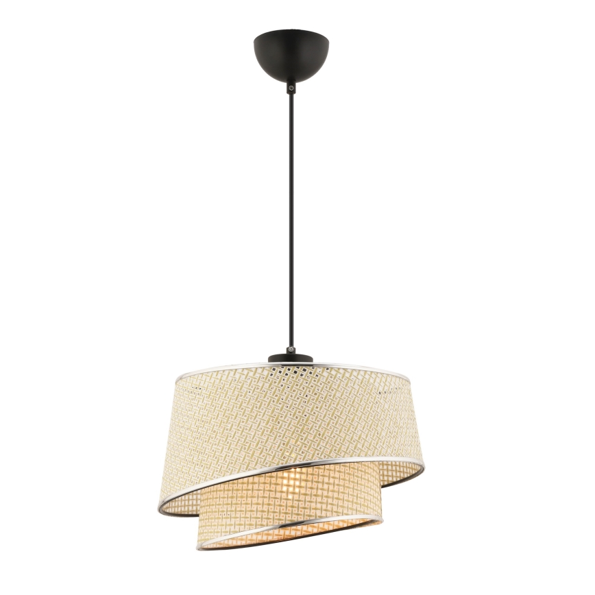 BARETTE 1xE27/60W/230V kreem/läikiv kromiga ripplamp