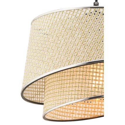 BARETTE 1xE27/60W/230V kreem/läikiv kromiga ripplamp