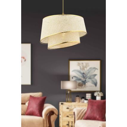 BARETTE 1xE27/60W/230V kreem/zlatá ripplamp