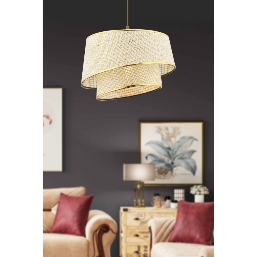 BARETTE 1xE27/60W/230V kreem/zlatá ripplamp