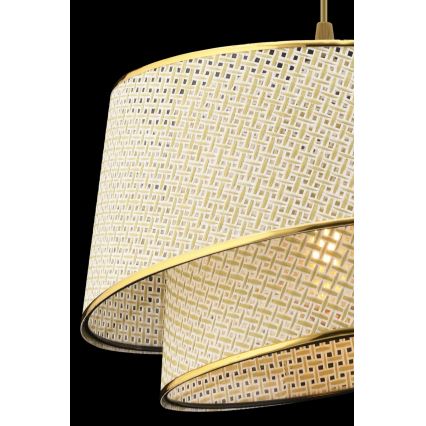 BARETTE 1xE27/60W/230V kreem/zlatá ripplamp
