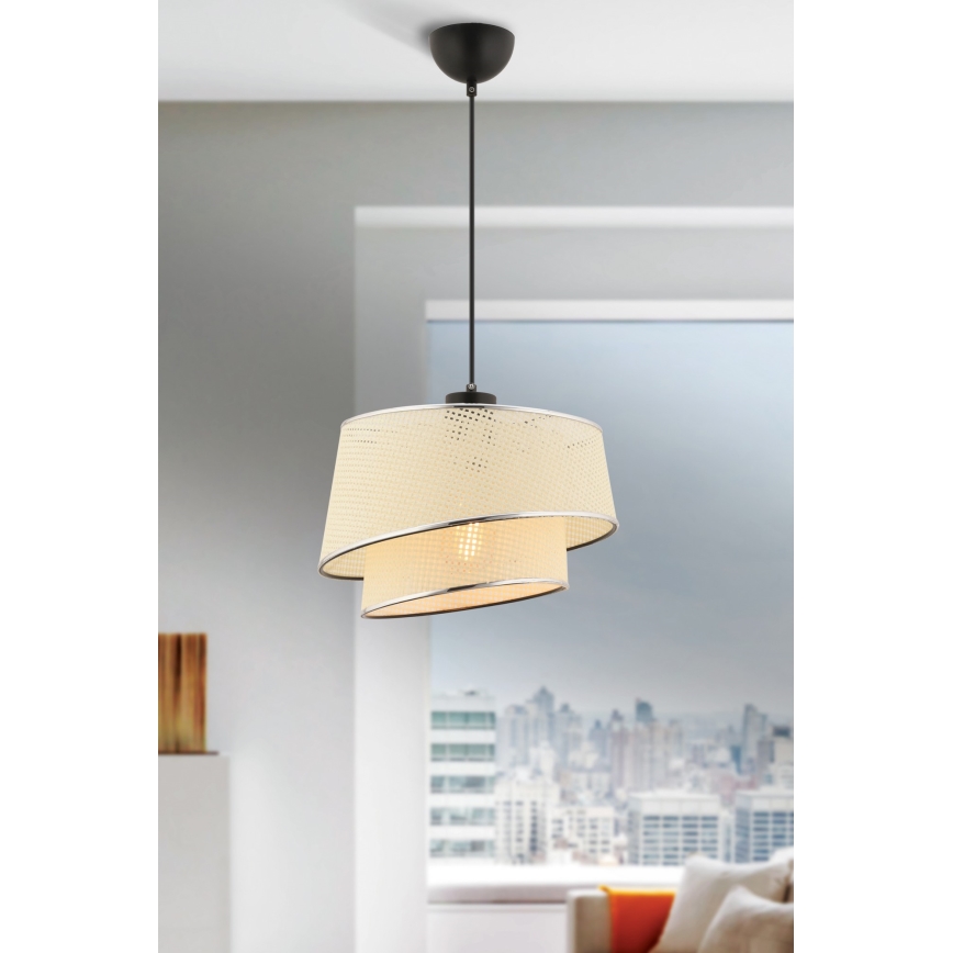 BARETTE ripplamp 1xE27/60W/230V kreem/läikiv krom