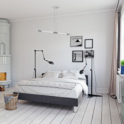 BASTONE WHITE - Lühter 2xE14/40W/230V valge/läikiv kroom