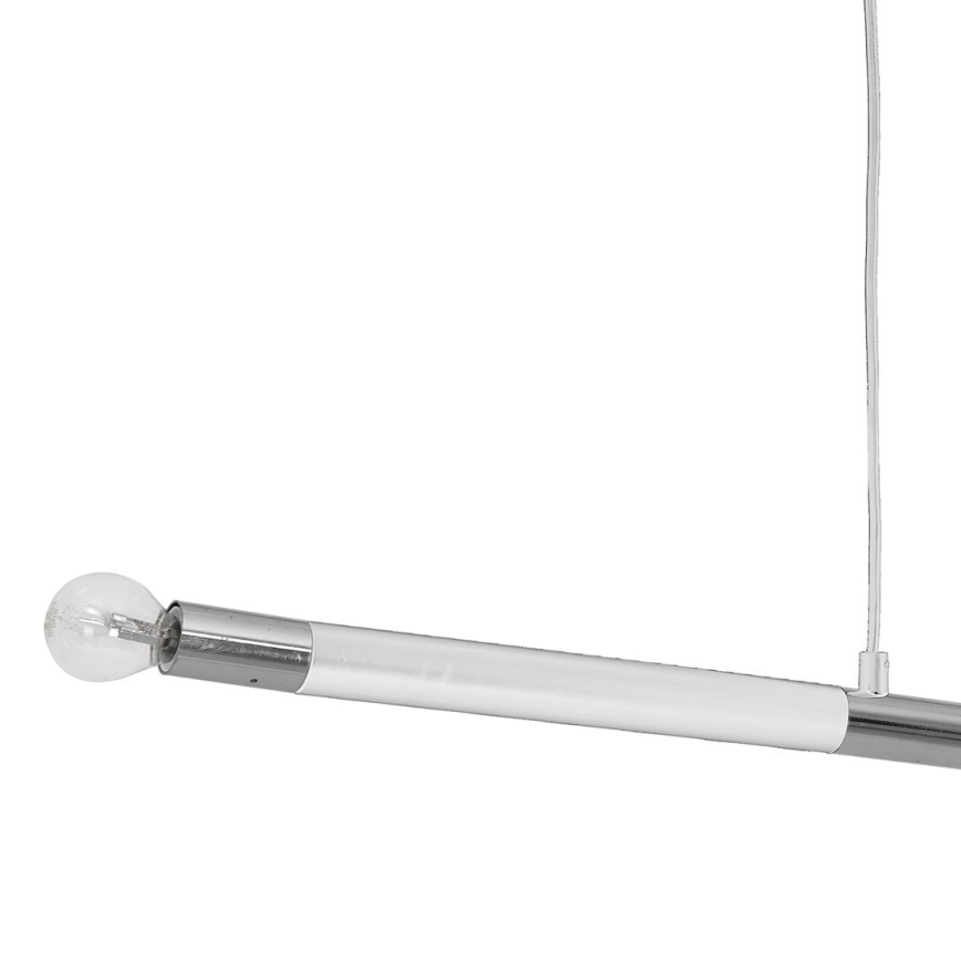 BASTONE WHITE - Lühter 2xE14/40W/230V valge/läikiv kroom