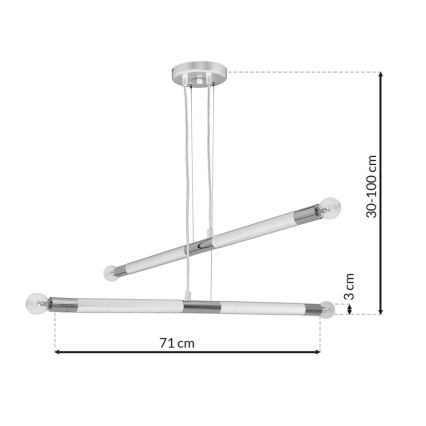 BASTONE WHITE - Lühter 4xE14/40W/230V