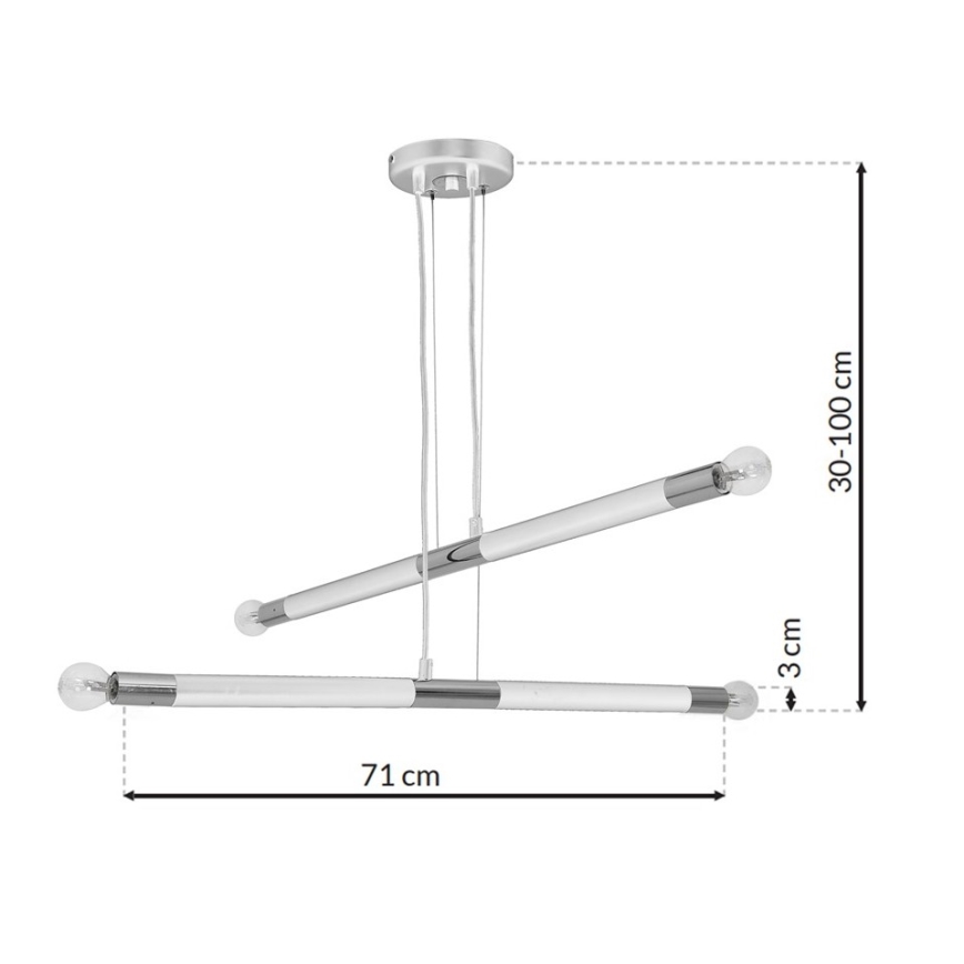 BASTONE WHITE - Lühter 4xE14/40W/230V