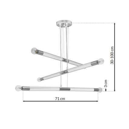 BASTONE WHITE - Lühter 6xE14/40W/230V