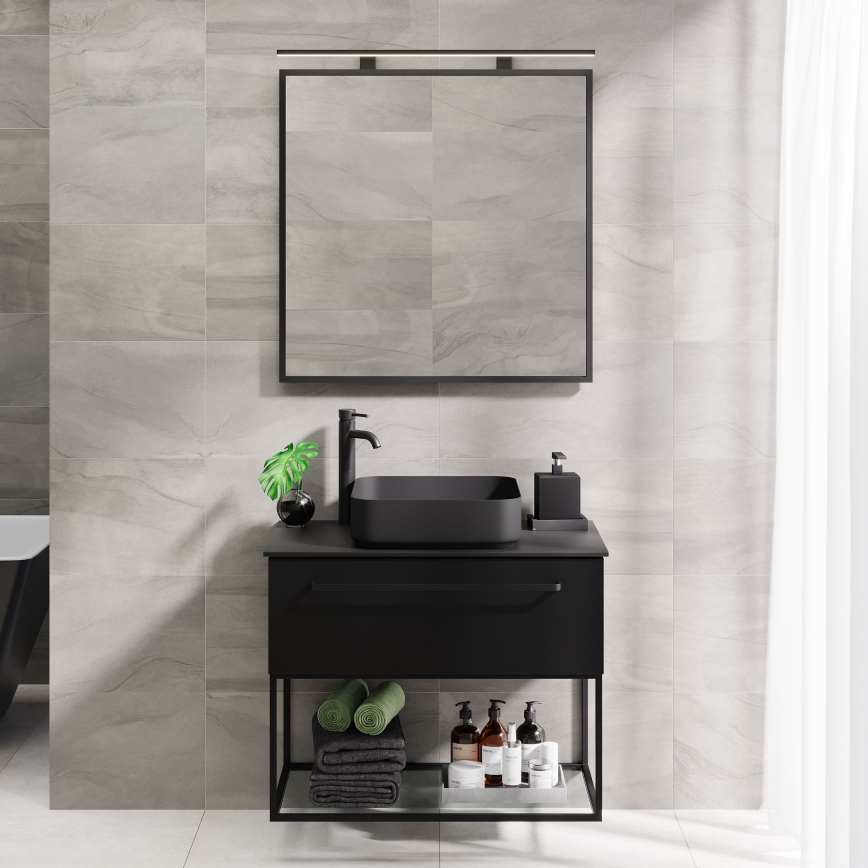 BATH DELUXE 01-080-05-02-00 - Vannituba peegel BORGSTED 80x80 cm must