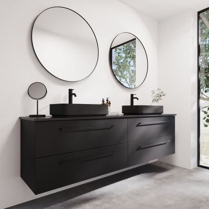 BATH DELUXE 01-080-09-02-00 - Borgsted vannitoapeegel, läbimõõt 80 cm, must