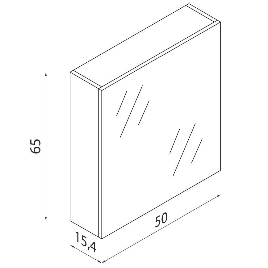 BATH DELUXE 02-050-63-02-01 - Peegliga kapp vannituppa KENWOOD 65x50 cm matt must