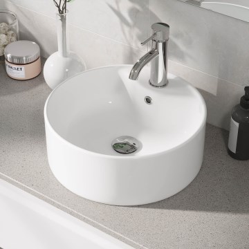 BATH DELUXE 06-038-09-11-00 - Lauapealne valamu VIKEDAL, läbimõõt 38 cm, keraamiline/valge