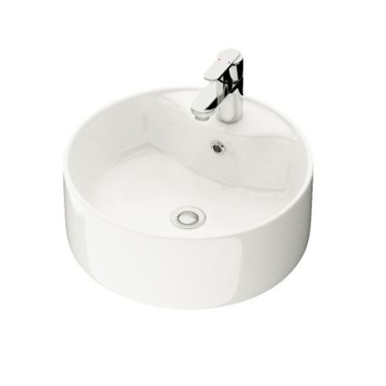 BATH DELUXE 06-038-09-11-00 - Lauapealne valamu VIKEDAL, läbimõõt 38 cm, keraamiline/valge