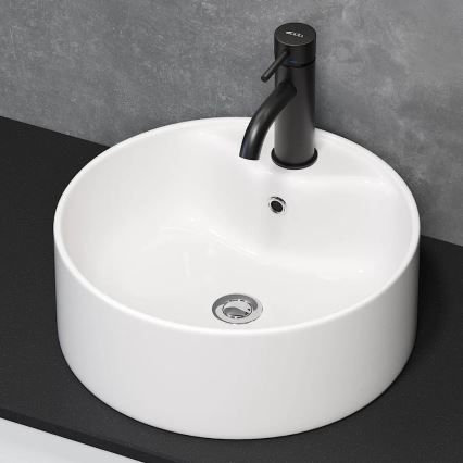 BATH DELUXE 06-038-09-11-00 - Lauapealne valamu VIKEDAL, läbimõõt 38 cm, keraamiline/valge