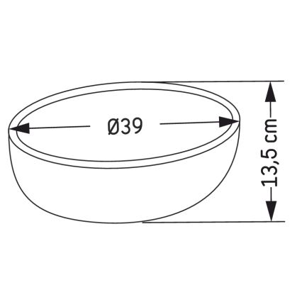 BATH DELUXE 06-039-19-23-00 - Lauapinnale asetatav valamu BERGEN, läbimõõt 39 cm, betoon/hall