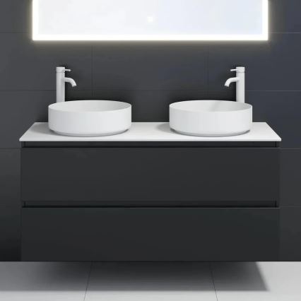 BATH DELUXE 06-040-16-01-00 - Lauale paigaldatav valamu LJORDAL, läbimõõt 40 cm, roostevaba teras/mattvalge