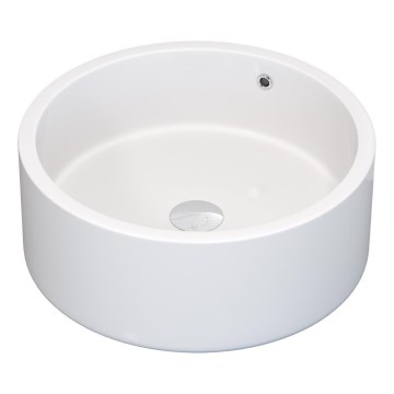 BATH DELUXE 06-041-53-11-00 - RUNDTOM lauale paigaldatav valamu Ø 41,5 cm, keraamika/läikiv valge