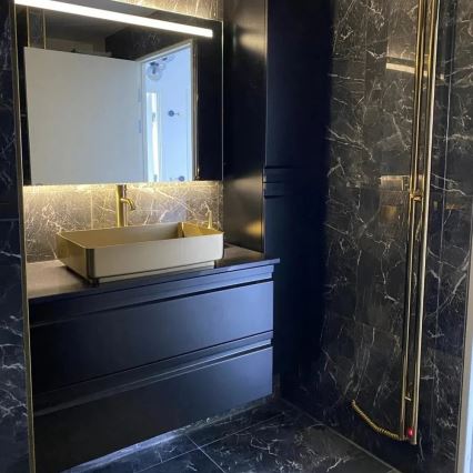 BATH DELUXE 06-052-18-70-00 - Lauale paigaldatav valamu LJORDAL 52x34 cm roostevaba teras/harjatud messing