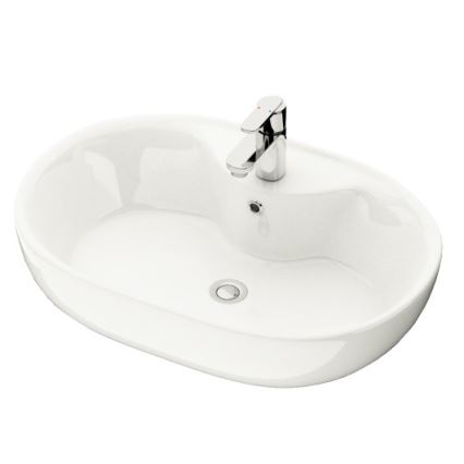 BATH DELUXE 06-060-08-11-00 - Lauale paigaldatav valamu TROMSO 59,5x41 cm keraamika/läikiv valge