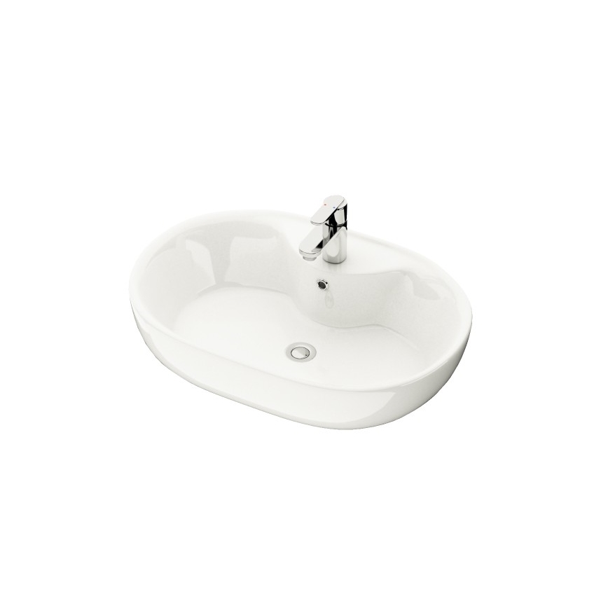 BATH DELUXE 06-060-08-11-00 - Lauale paigaldatav valamu TROMSO 59,5x41 cm keraamika/läikiv valge