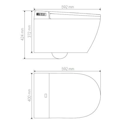 BATH DELUXE 21-040-02-11-00 - Seinale kinnitatav WC koos bidee ja WC istmega SoftClose TISVILDELEJE 1600W/230V valge + kaugjuhtimispult