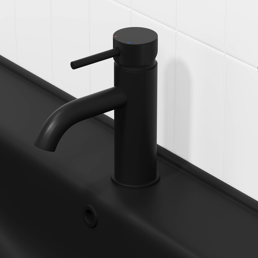 BATH DELUXE 28-005-03-02-00 - Valamu kraan ANHOLT 15,6 cm matt must