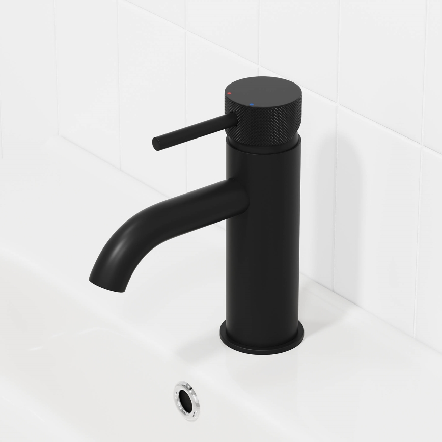 BATH DELUXE 28-005-03-02-00 - Valamu kraan ANHOLT 15,6 cm matt must