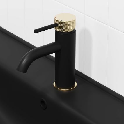 BATH DELUXE 28-005-03-72-00 - Valamu kraan ANHOLT 15,6 cm must/messing