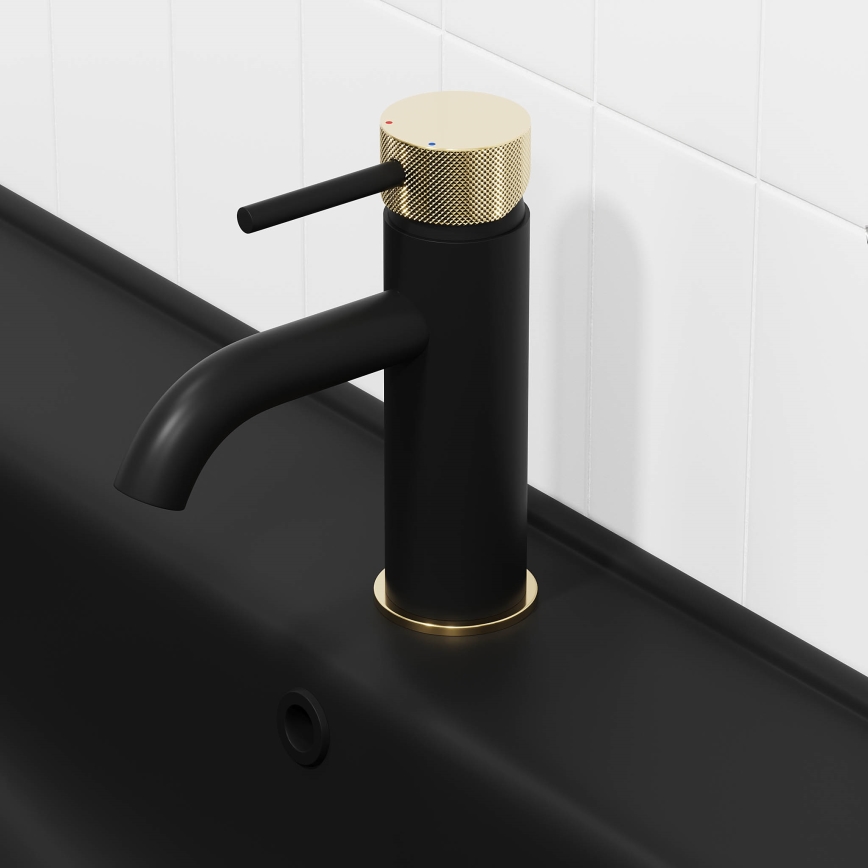 BATH DELUXE 28-005-03-72-00 - Valamu kraan ANHOLT 15,6 cm must/messing