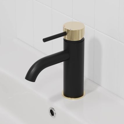 BATH DELUXE 28-005-03-72-00 - Valamu kraan ANHOLT 15,6 cm must/messing