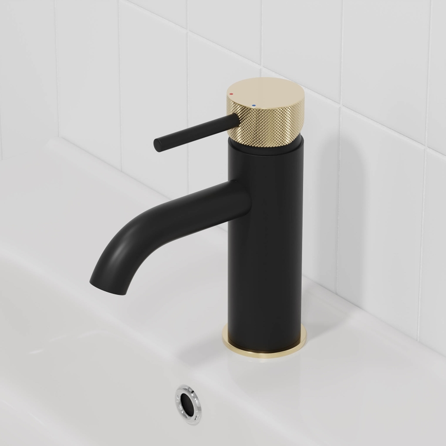 BATH DELUXE 28-005-03-72-00 - Valamu kraan ANHOLT 15,6 cm must/messing