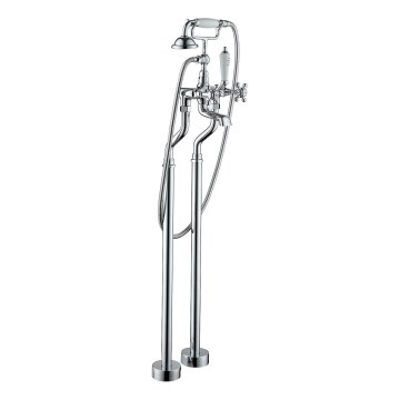 BATH DELUXE 28-108-01-60-00 - Eraldiseisev vannikomplekt koos kraaniga AEROSKOBING 106,3 cm läikiv kroom