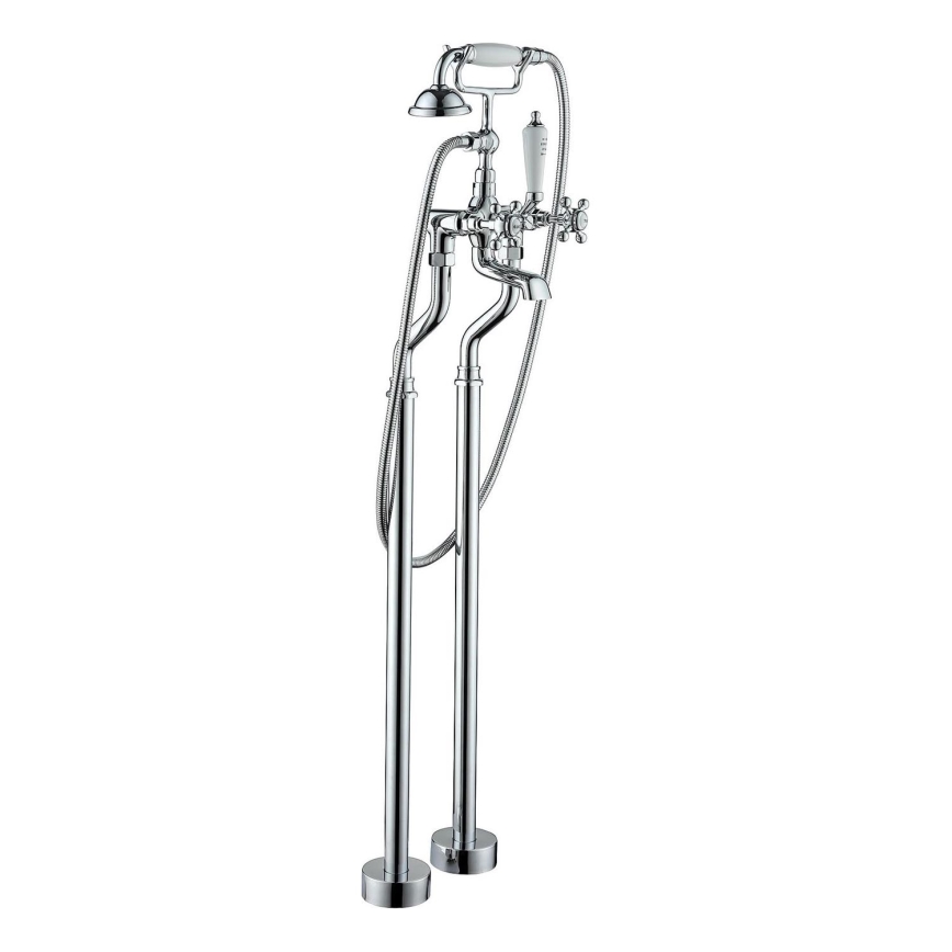 BATH DELUXE 28-108-01-60-00 - Eraldiseisev vannikomplekt koos kraaniga AEROSKOBING 106,3 cm läikiv kroom