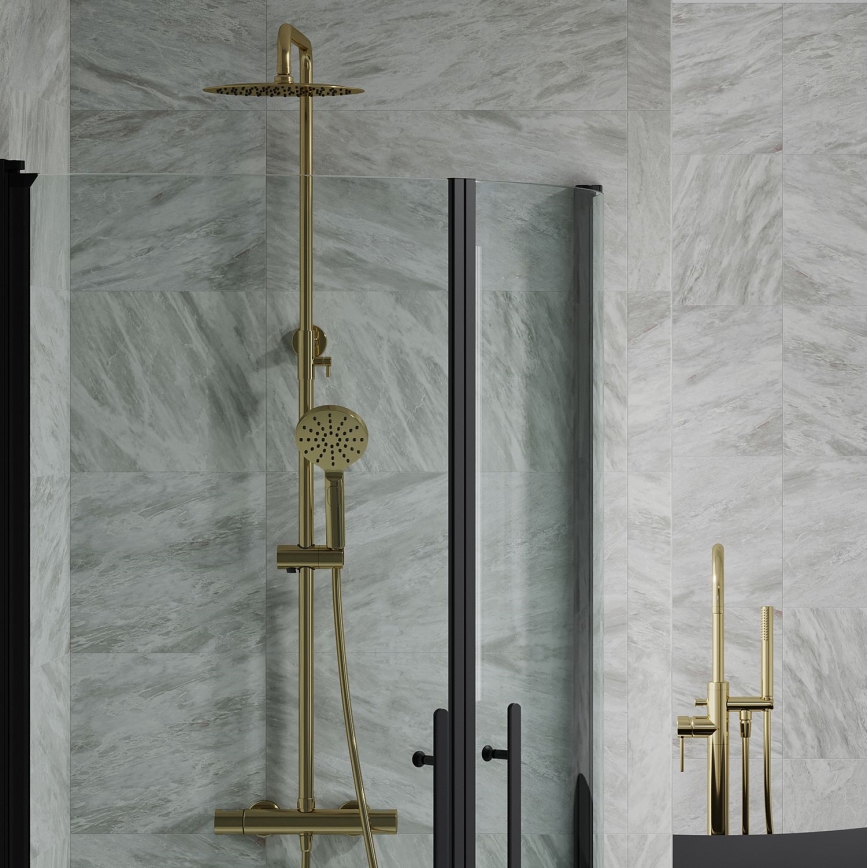 BATH DELUXE 31-120-05-70-00 - Dušikomplekt termostaatilise kraaniga DRAGOR harjatud messing