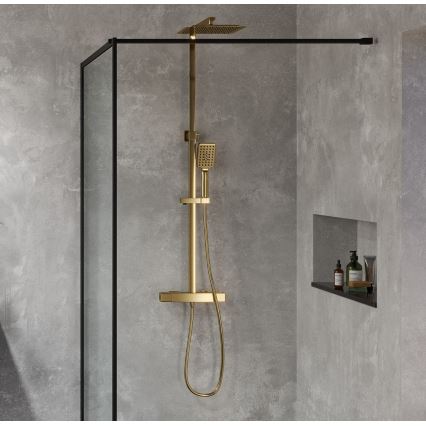 BATH DELUXE 31-120-06-70-00 - Dušikomplekt termostaatilise kraaniga NAESBY harjatud messing