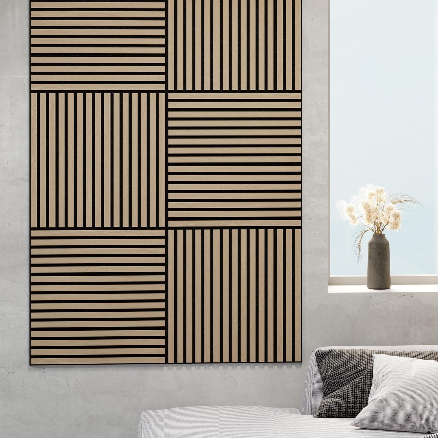 BATH DELUXE 54-060-08-86-12 - KOMPLEKT 4x Akustiline seinapaneel DANVIKEN 60x60 cm tamm