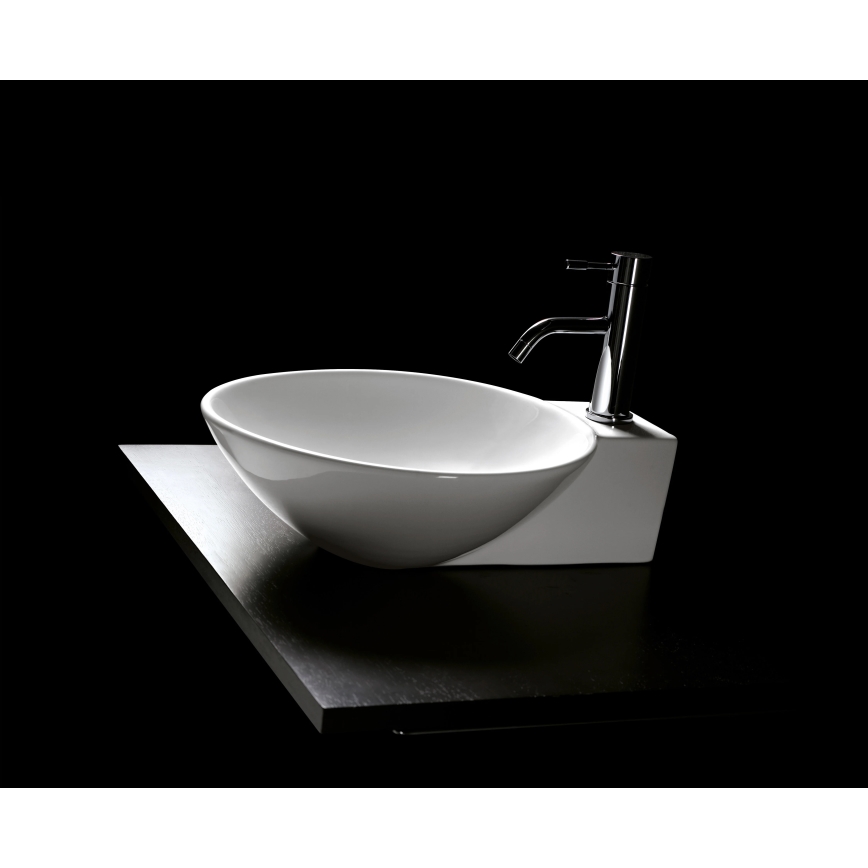 Bathco 0028 - Lauale paigaldatav valamu BAYONA 42x50,5 cm portselan/valge