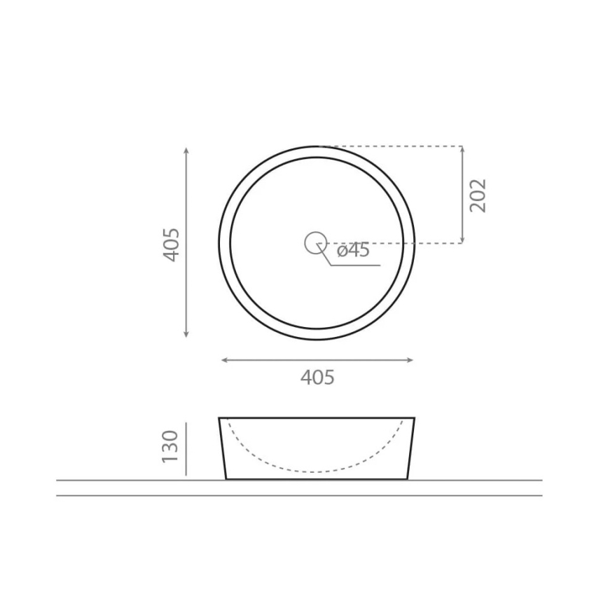 Bathco 00307 - DUAL lauaplaadile paigaldatav valamu, läbimõõt 40,5 cm, kivi/beež